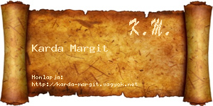 Karda Margit névjegykártya